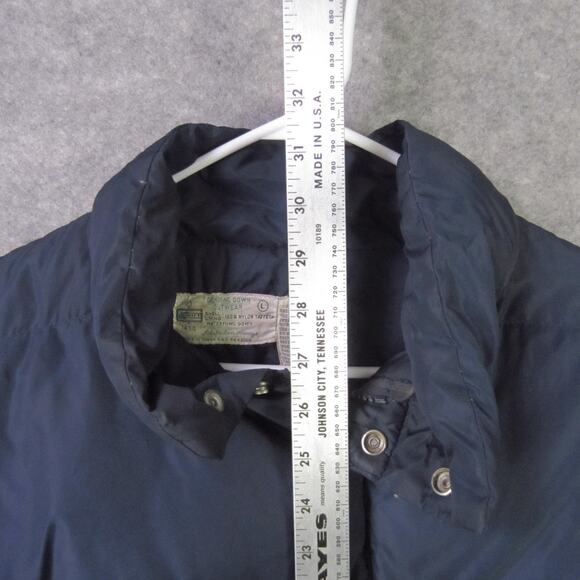 VINTAGE Kmart Jacket Mens Large Blue Down Puffer Nylon Snap Front Quilted 80s - Picture 4 of 10